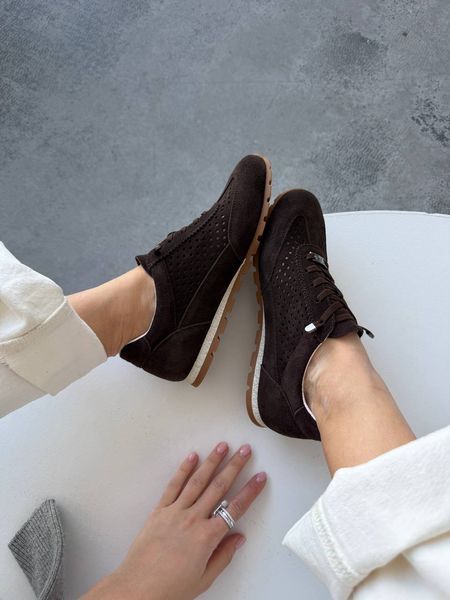 Дихаючі мокасини в шоколадному кольорі 1802 фото
