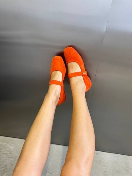 Балетки з ремінцем на липучці та логотипом ORANGE 263 фото