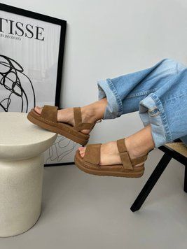 Замшеві босоніжки CAMEL на платформі 302 фото
